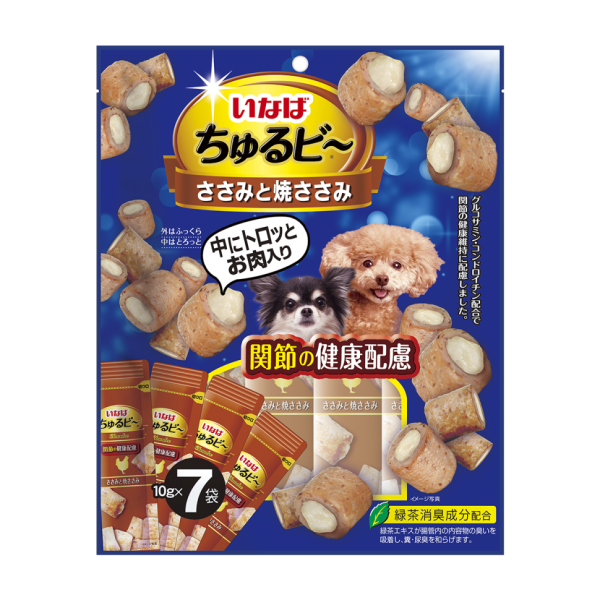 Inaba Churu Bee лакомство запеченные трубочки для взрослых собак всех пород для суставов с куриным филе - 10 г х 7 шт