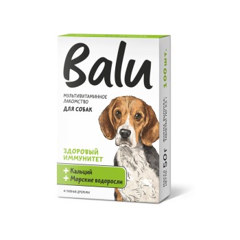 Балу мультивитаминное лакомство для собак, "Здоровый иммунитет" с кальцием и морскими водорослями - 100...