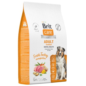 Brit Care Dog Adult M Dental Health сухой корм для взрослых собак средних пород...