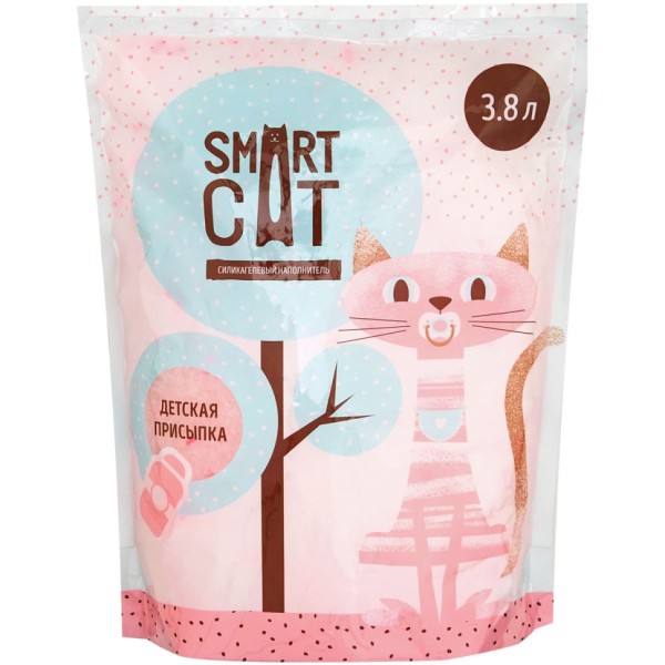 Smart Cat впитывающий силикагелевый наполнитель с ароматом детской присыпки - 3,8 л (1,66 кг)