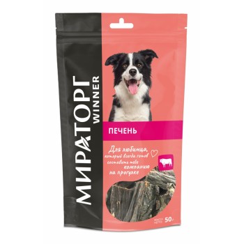 Мираторг лакомство для собак печень говяжья мини - 50 г