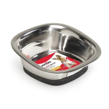 Camon миска для собак стальная с антискользящим резиновым кольцом "Durapet", 1,73 л
