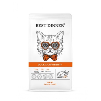 Best Dinner Adult Cat Duck & Cranberry сухой корм для взрослых кошек для ухода...