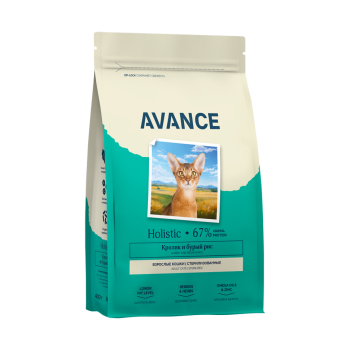 Avance Sterilized сухой корм для взрослых стерилизованных кошек с кроликом и бурым рисом -...