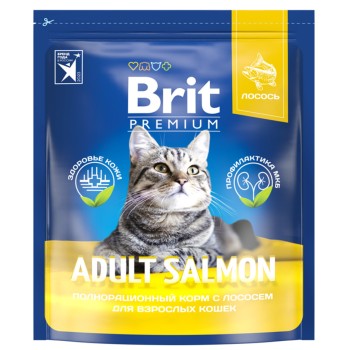 Brit Premium Cat Adult сухой корм для взрослых кошек с лососем - 2 кг