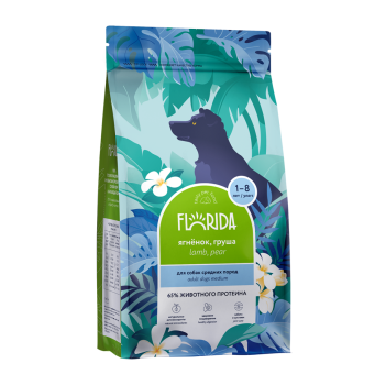 Florida Medium Adult Lamb сухой корм для взрослых собак средних пород с ягненком и...