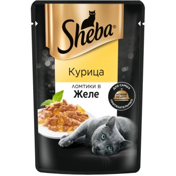 Sheba влажный корм для кошек ломтики с курицей, в желе, в паучах - 75...