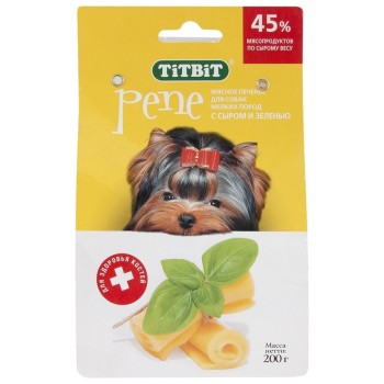 TiTBiT PENE лакомство для собак печенье с сыром и зеленью - 200 г