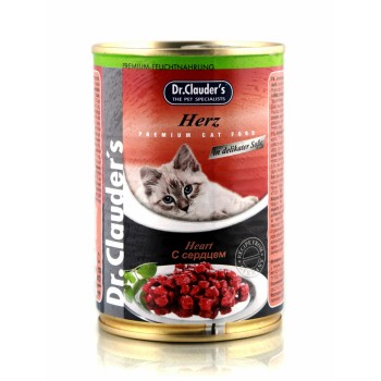 Dr.Clauder`s влажный корм для взрослых кошек с сердцем, в консервах - 415 г х...