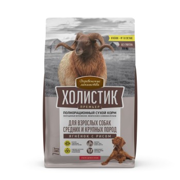 Деревенские лакомства Холистик Премьер сухой корм для взрослых собак средних и крупных пород с...