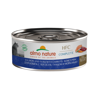 Almo Nature HFC Complete Salmon and Tuna with Carrots влажный корм для взрослых кошек...