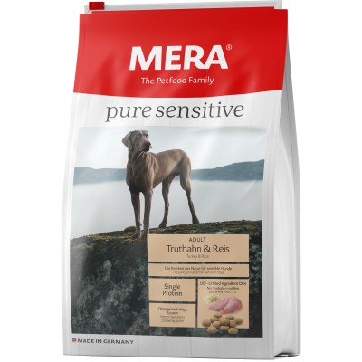 Корм для собак с индейкой и рисом Mera Pure Sensitive Adult Truthahn & Reis 4 кг