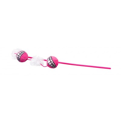 Игрушка-дразнилка для кошек плюшевые мячики с кошачьей мятой Rogz Grinz розовый