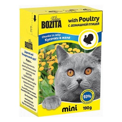 Консервы для кошек кусочки в желе с домашней птицей Bozita Mini Poultry 190 г
