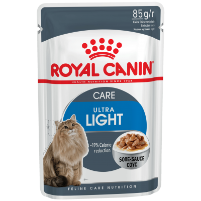 Пауч для кошек склонных к полноте кусочки мяса 85 г Royal Canin Ultra Light Соус
