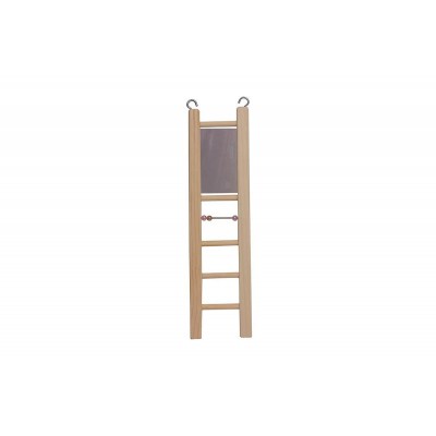 Лесенка деревянная малая с бусами и зеркалом Дарэлл Ladder Wooden 64х8 х 250 мм
