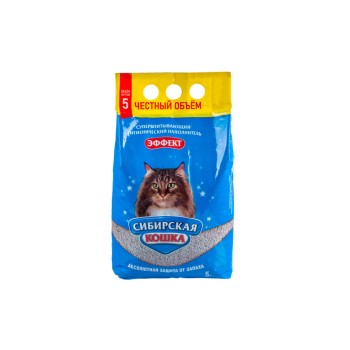 Сибирская Кошка "Эффект" впитывающий наполнитель для кошачьего туалета - 5 л (2,7 кг)
