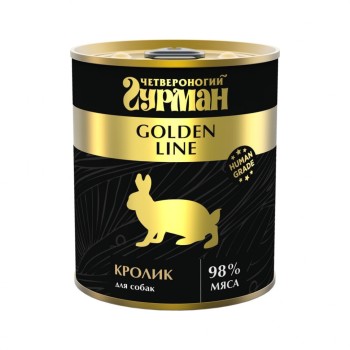 Четвероногий Гурман Golden line кролик натуральный в желе для собак - 340 г (12...