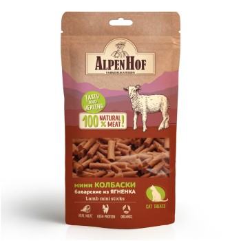 AlpenHof лакомство для кошек мини-колбаски баварские из ягненка - 50 г