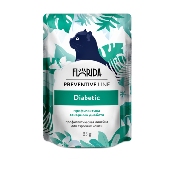 Florida Preventive Line Diabetic влажный диетический корм для взрослых кошек, профилактика сахарного диабета, в...
