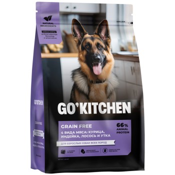 Go' Kitchen CARNIVORE Grain Free сухой беззерновой корм для взрослых собак всех пород, с...