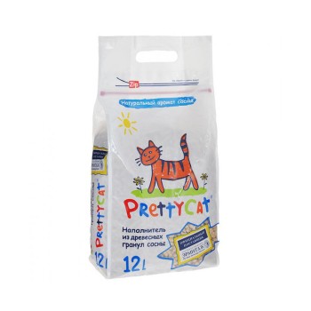 PrettyCat наполнитель древесный для кошачьих туалетов Wood Granules