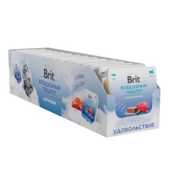 Brit воздушный паштет для взрослых кошек с тунцом - 100 г х 14 шт