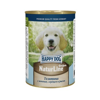 Happy Dog Natur Line влажный корм для щенков с телятиной, печенью и сердцем -...