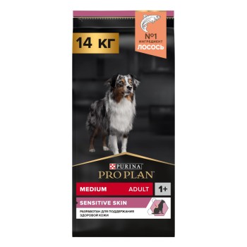 Pro Plan Adult Sensitive Skin сухой корм для взрослых собак средних пород с чувствительной...