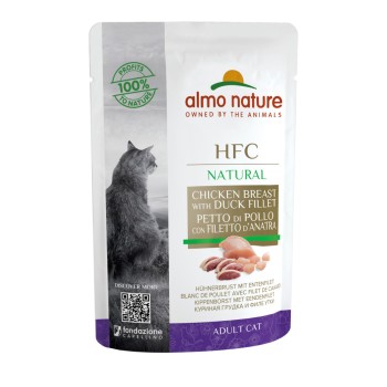 Almo Nature HFC Natural Chicken Breast and Duck Fillet паучи для взрослых кошек с...