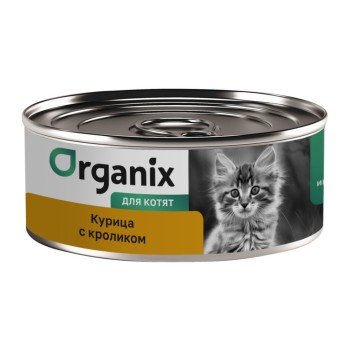 Organix консервы для котят, с кроликом и курицей - 100 г x 12 шт