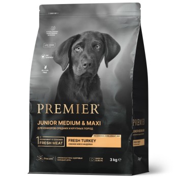 Premier Dog Turkey Junior Medium & Maxi сухой корм для юниоров средних и крупных...