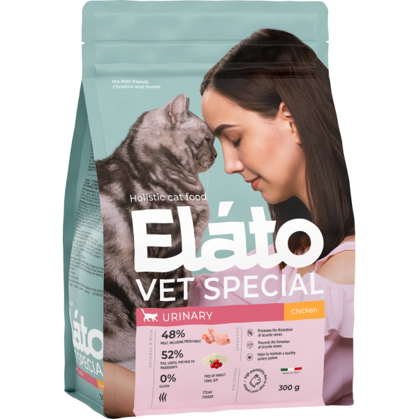 Elato Holistic Vet Special Urinary сухой диетический корм для кошек при заболеваниях мочевыводящих путей, с курицей - 300 г