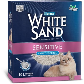 White Sand Sensitive комкующийся наполнитель для чувствительных кошек без запаха - 8,5 кг (10...
