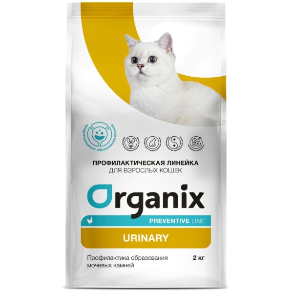 Organix Urinary сухой диетический корм для взрослых кошек при мкб, с курицей - 2 кг