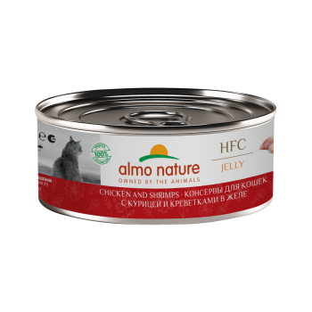 Almo Nature HFC Jelly Chicken and Shrimps влажный корм для взрослых кошек и котят...