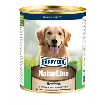 Happy Dog Natur Line консервы для взрослых собак с чувствительным пищеварением с ягненком, сердцем,...