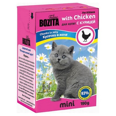 Консервы для котят кусочки в желе с курицей Bozita Mini Chicken 190 г