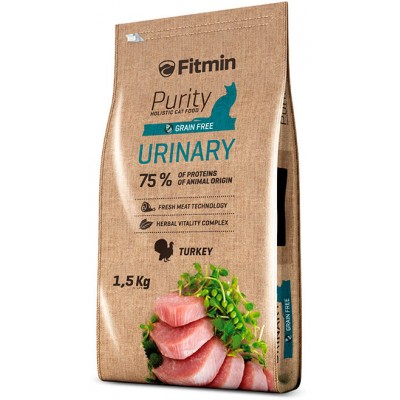Безерновой корм для профилактики МКБ у кошек с курицей Fitmin Purity Urinary 1,5 кг