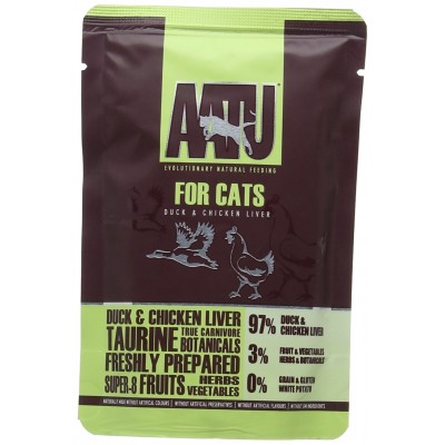 Паучи для кошек с уткой и куриной печенью AATU For Cats Duck & Chicken Liver 85 г