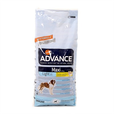 Для взрослых собак крупных пород с курицей и рисом, контроль веса Advance Maxi Light 15 кг