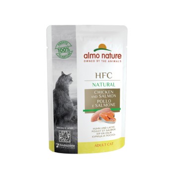 Almo Nature HFC Natural Chicken and Salmon паучи для взрослых кошек с курицей и...