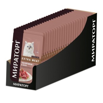 Мираторг Winner Extra Meat влажный корм для котят с телятиной в желе - 80...