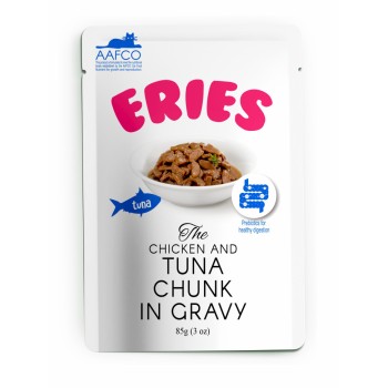 Pettric ERIES влажный корм для кошек с тунцом и курицей, кусочки в соусе, в...