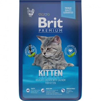 Brit Premium Cat Kitten сухой корм для котят с курицей и лососем - 8...