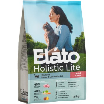 Elato Holistic Lite полнорационный сухой корм для кастрированных котов и стерилизованных кошек, с ягненком...