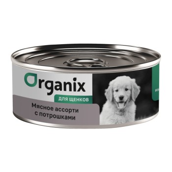 Organix консервы для щенков с мясным ассорти и потрошками - 100 г x 12...