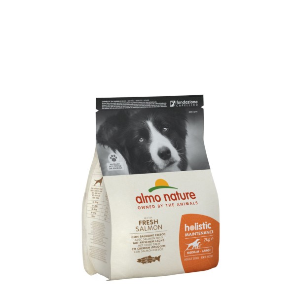 Almo Nature сухой корм для взрослых собак средних и крупных пород с лососем - 2 кг