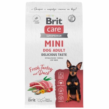 Brit Care Mini Adult Delicious Taste сухой корм для взрослых собак мелких пород, с...