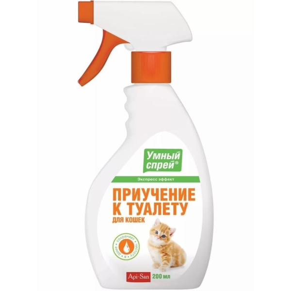 Apicenna Умный спрей "приучение к туалету" для кошек - 200 мл